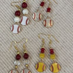 Handmade Baseball Earrings