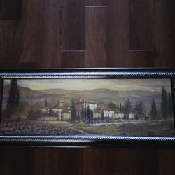 JOE SAMBATARRO  Oil Painting "Uzzano"  Signed Framed 40.5"×16.5"