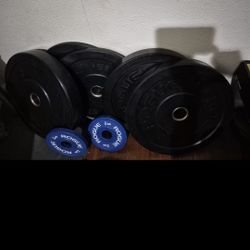 Rogue Bumper Weights And Bar 