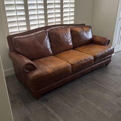 Brown Leather Couch 
