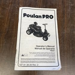Poulan Pro Riding Lawn Mower