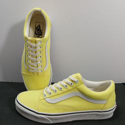 Vans Off The Wall Yellow Canvas Skateboarding Sneaker Unisex US Men 8 Womens 9.5