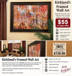 Kirkland's Framed Fall Forest Wall Art 30x40
