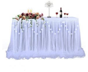 White Tulle Table Skirt