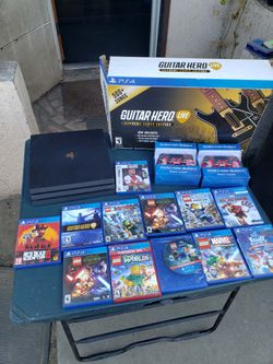 2 Guitar hero Live with 500 songs. 2 Sealed Controls. 2020 1TB PS4 Playstation 4 Pro & 11 Great Games all for $600! Or Trade up challenge