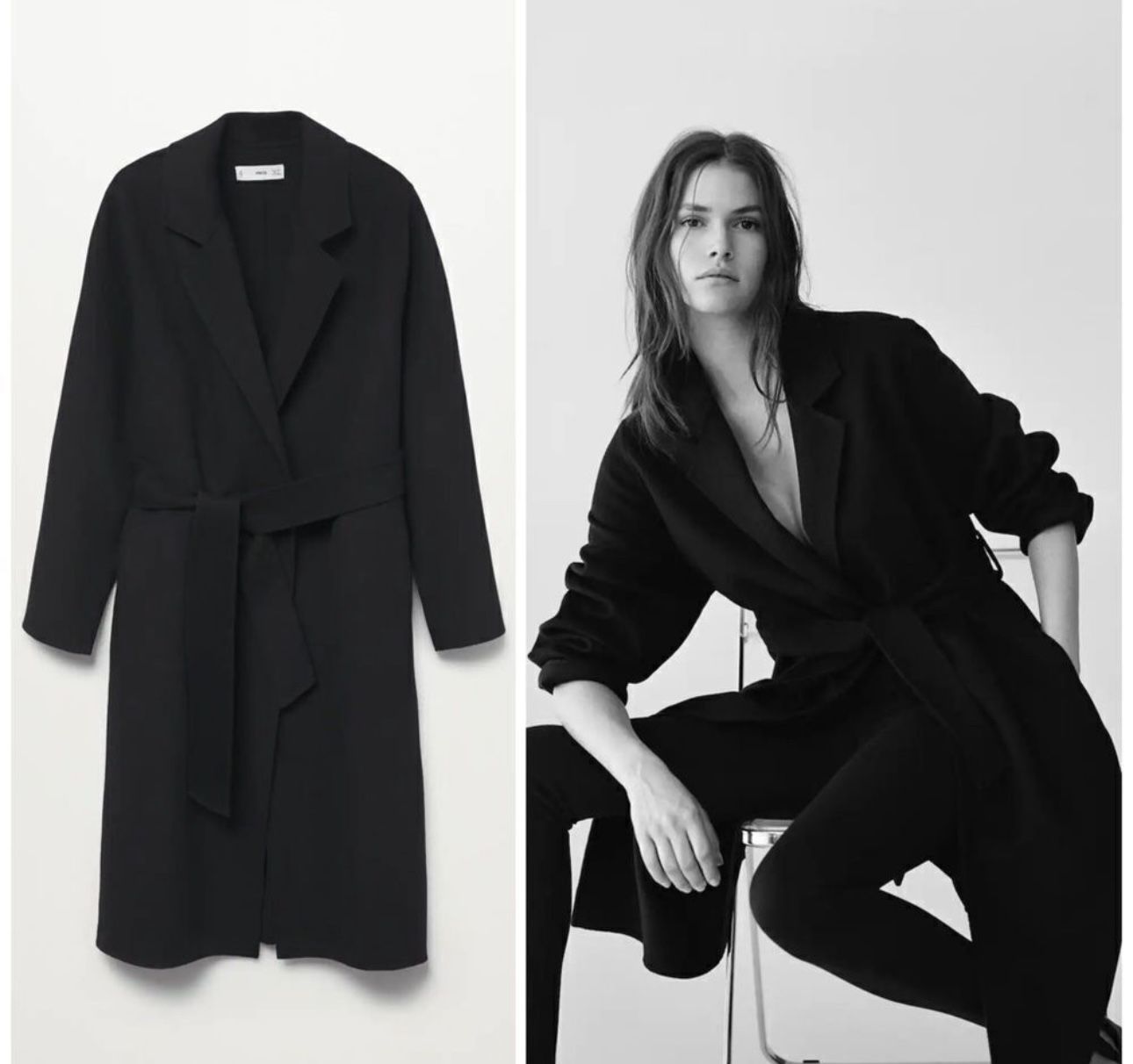 New Mango Wool Blend Coat Size S