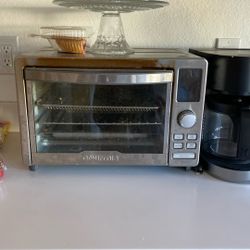 Gourmia Toaster Oven With Air Fryer, Keurig, Two Type Coffee, Machine, And Bean Grinder.