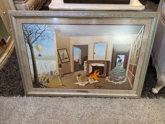 Incredibly unique  Deminique Appia Entre les Trons de la Memoire  43” x 30” wood frame $195