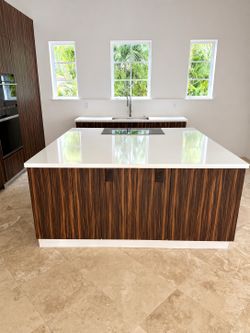 PENDING- Kitchen cabinetry with quartz countertops , sink and faucet