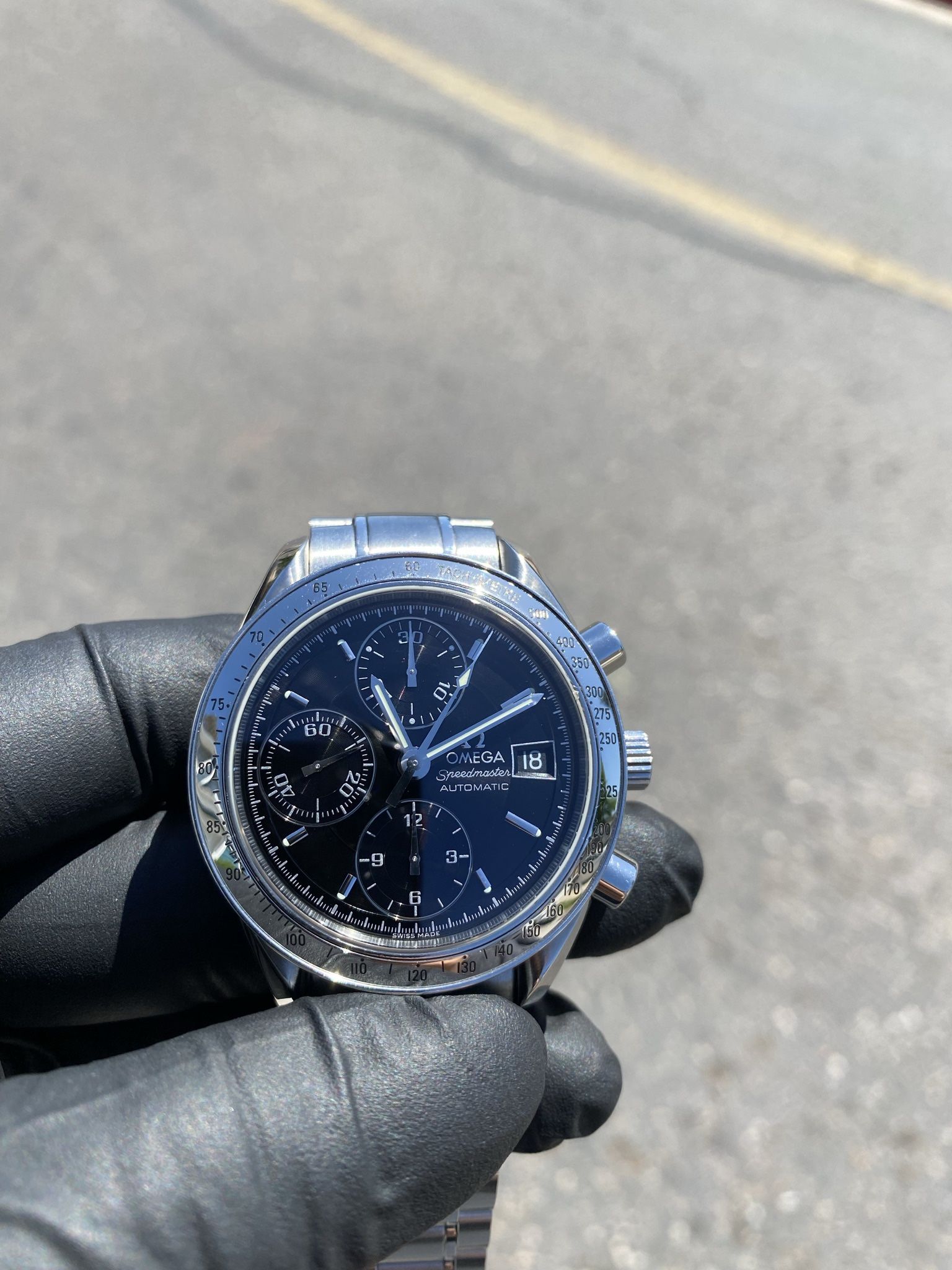 Omega Speedmaster Date Automatic Black Dial Watch