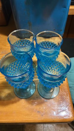 Indiana Glass Diamond Point Set Of 4 Glasses 