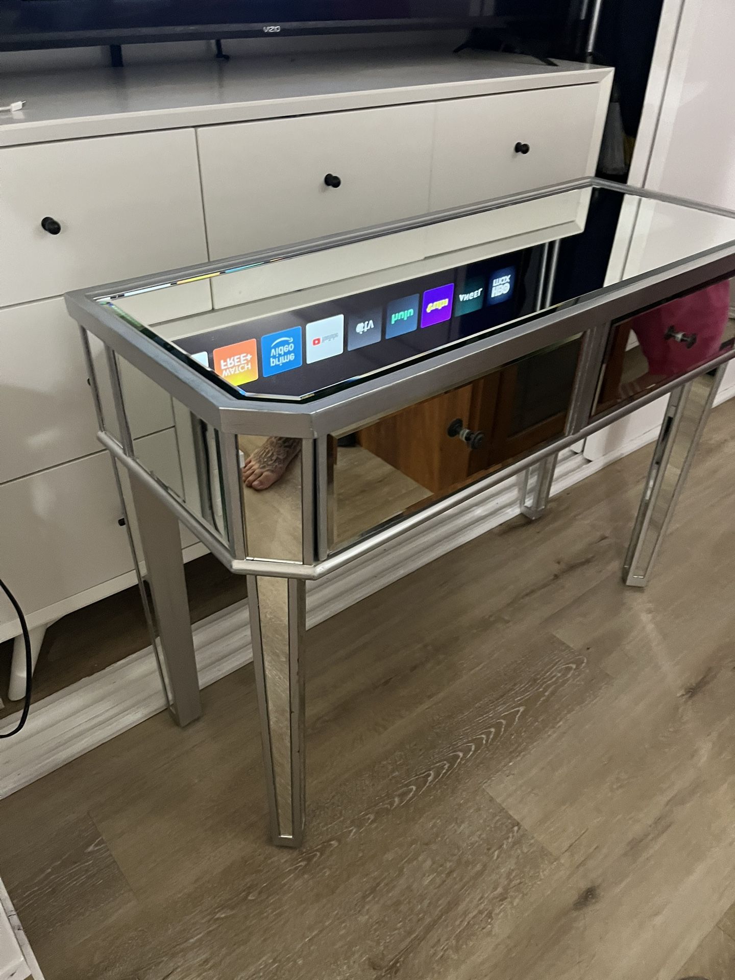 glass console table entry table