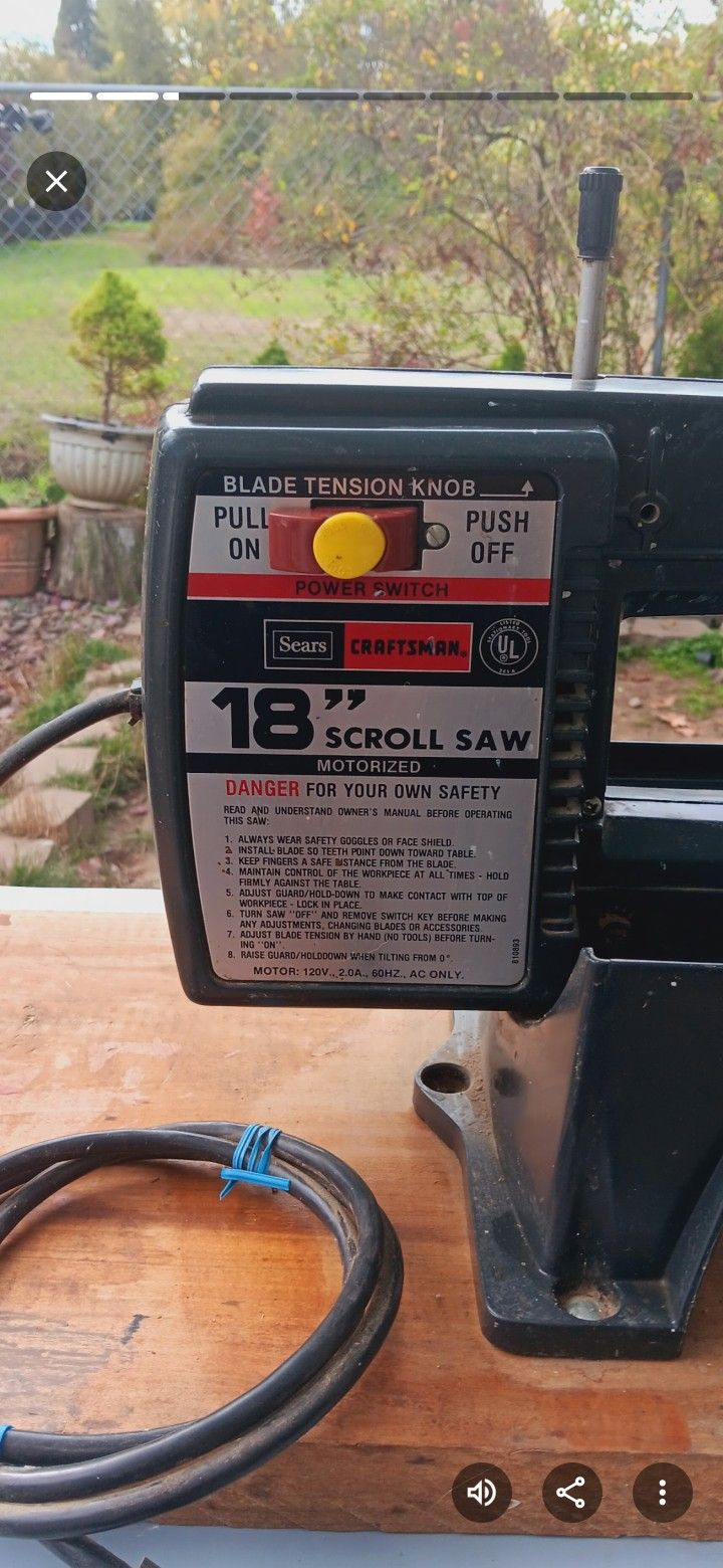 Vintage Sears Craftsman Scroll Saw With Stand And Manual