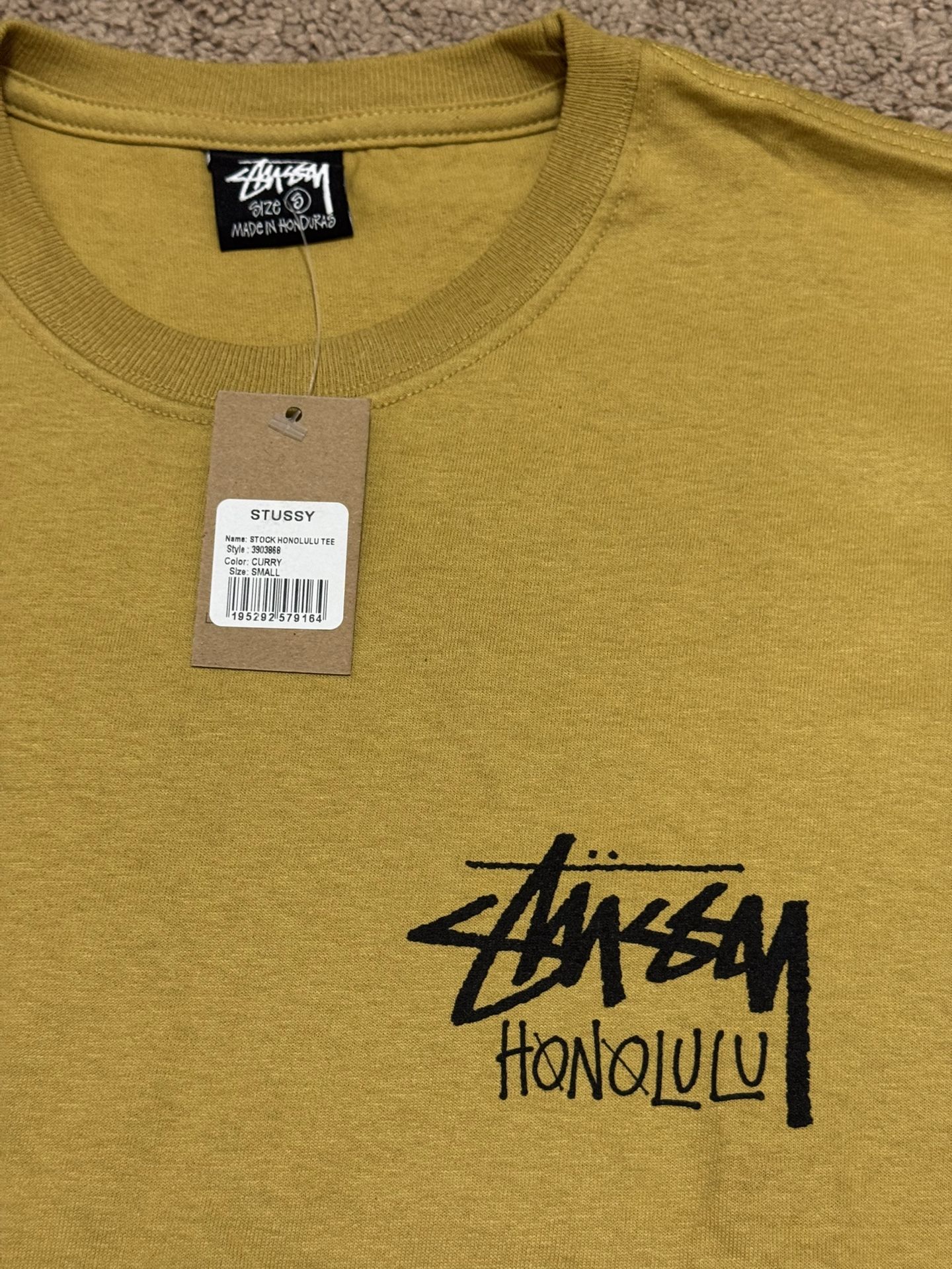 Stussy Honolulu Limited Yellow T-Shirts Size Small