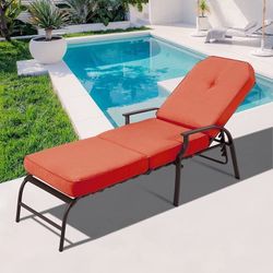 Brand New AECOJOY Adjustable Outdoor Chaise Lounge Chair for Patio, Poolside - Orange $80 Warehouse Address: 2745 Boone st  Columbia sc 29204 Behind D