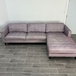 Sectional Couch Gray Microfiber Sofa FREE DELIVERY 