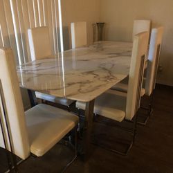 Marble Dining Table And Chairs  