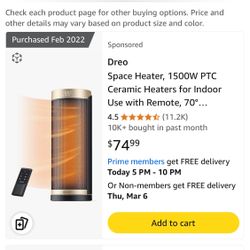 Dreo Heater With Remote Never Opened