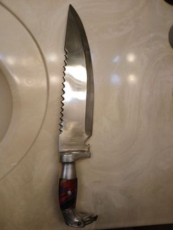 Custom decorative large Bowie style knife
