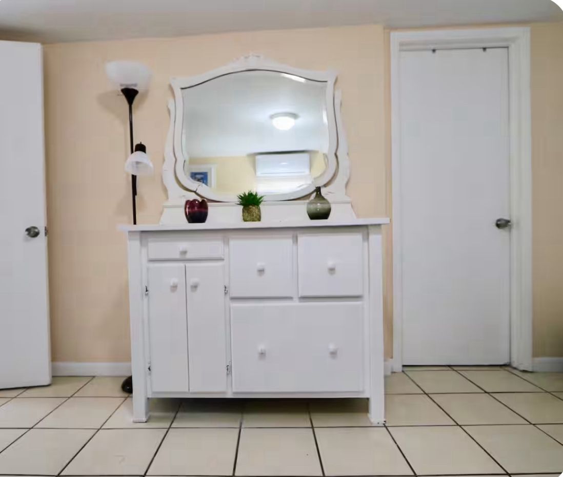 White Dresser with Mirror – $89 (Great Deal!) 