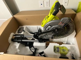 RYOBI ONE+ HP 18V Brushless Cordless 10 in. Sliding Compound Miter Saw Kit with 4.0 Ah HIGH PERFORMANCE Battery and Charger