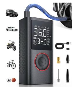 Tire inflator, portable air compressor, 150 wireless tire pump/Inflador de neumáticos, compresor de aire portátil, bomba de neumáticos inalámbrica de