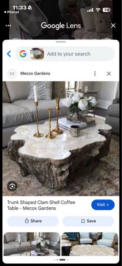 Trunk Shaped Clam Shell Coffee Table