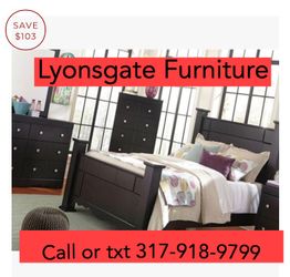 New Black Post 6pc Bedroom Suite Set