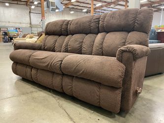 LA-Z-BOY Brown Plush 3 Seat Manual Recliner