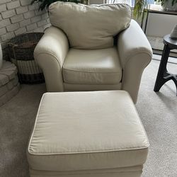 Overstuffed chair and ottoman Very Comfy 