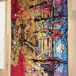 Large Vintage Decorative Oriental Style Rug / Wall Tapestry 72” x 48”