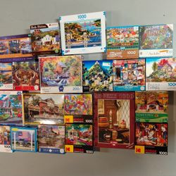Jigsaw puzzles 1000 piece, $1 each, 2000 piece, $1.50 each