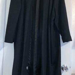 Vintage Sue Brett Long 100% Wool Slouch Coat Black Women’s 2x - 4X VTG