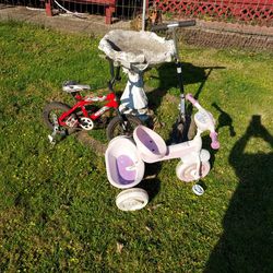 All 3 Kids Bikes And Razor Scooter All For 25$