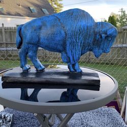 The Old Blue Buffalo Statue