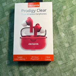Wireless Earbuds-Aiwa Prodigy Clear Bluetooth Earbuds-Brand New In Sealed Box 