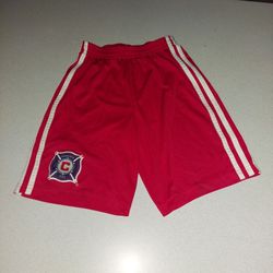 YOUTH SMALL CHICAGO FIRE ADIDAS CLIMALITE STRETCHABLE SHORTS