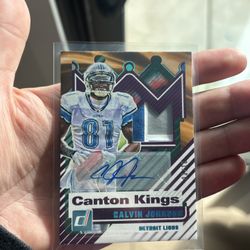 DonRuss Canton Kings Calvin Johnson 3/10 Patch And Auto