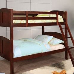Beautiful Cherry Twin Over Twin Bunk Bed