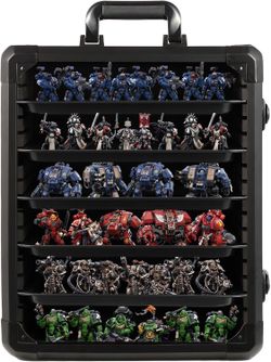 Miniature Carrying Case, Miniature Storage Case with 6 Trays, Aluminum Alloy Frame