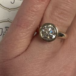 2ct H, VS1  Custom Diamond Bezel Engagement Ring