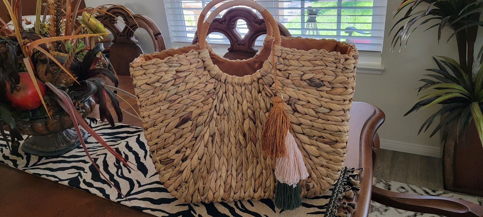 a new day large beach tote bag