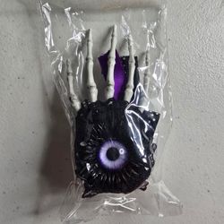 Halloween Skeleton Hand Eyeball Hair Clip Purple Black Lace Gothic Costume