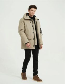Men's Down Alternative Ski Thicken Arctic Warm Parka Coat Deatable PX12