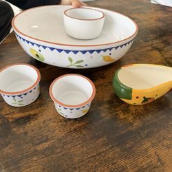 Southwest Terracota Chip/Vegetable And Dip Bowls