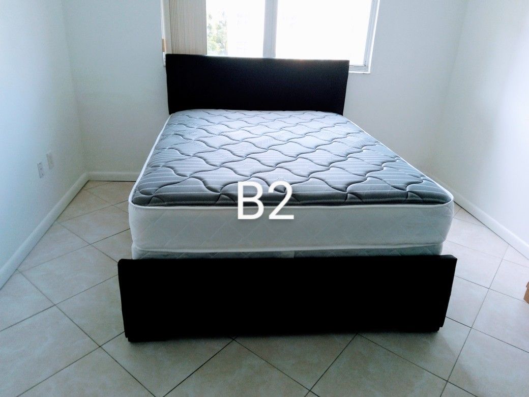 $350 Queen Bed Frame With Mattress And Boxspring Brand New Free Delivery