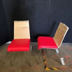 NEW (2) Eagle Chair Commercial Red Upholstered Dining Chairs