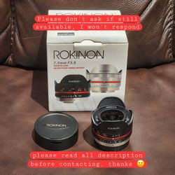 Rokinon 7.5mm F3.5 Fisheye Lens Micro Four Thirds M43