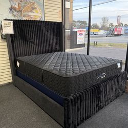 New Queen Size  Bed Frame in Corduroy Material. King $150 More. Delivery Available