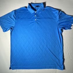 Pre Owned Good Last Photo  I have not tried to remove stain Nike Golf Tennis Dri Fit Polo  Short Sleeve Embroidered  Textured Sky Blue Men  Size 2XL